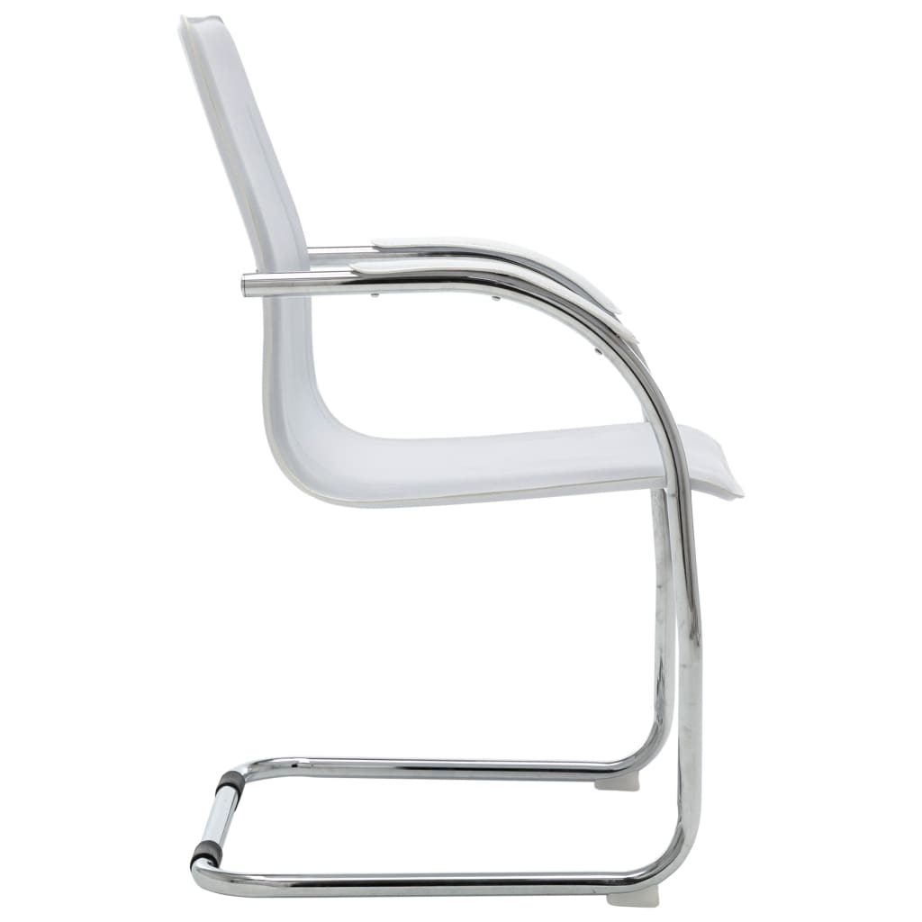 vidaXL Scaun de birou tip consolă, alb, piele ecologică vidaXL Scaun de birou tip consolă, alb, piele ecologică