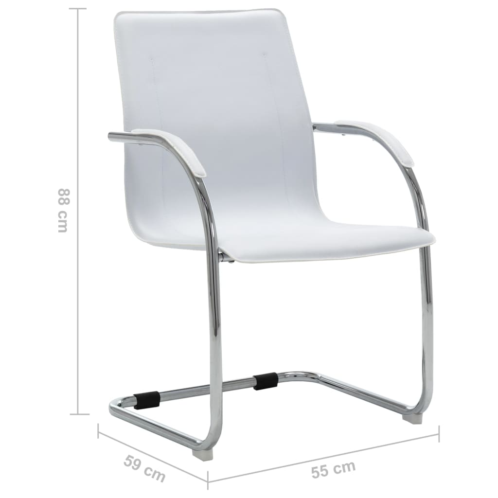 vidaXL Scaun de birou tip consolă, alb, piele ecologică vidaXL Scaun de birou tip consolă, alb, piele ecologică