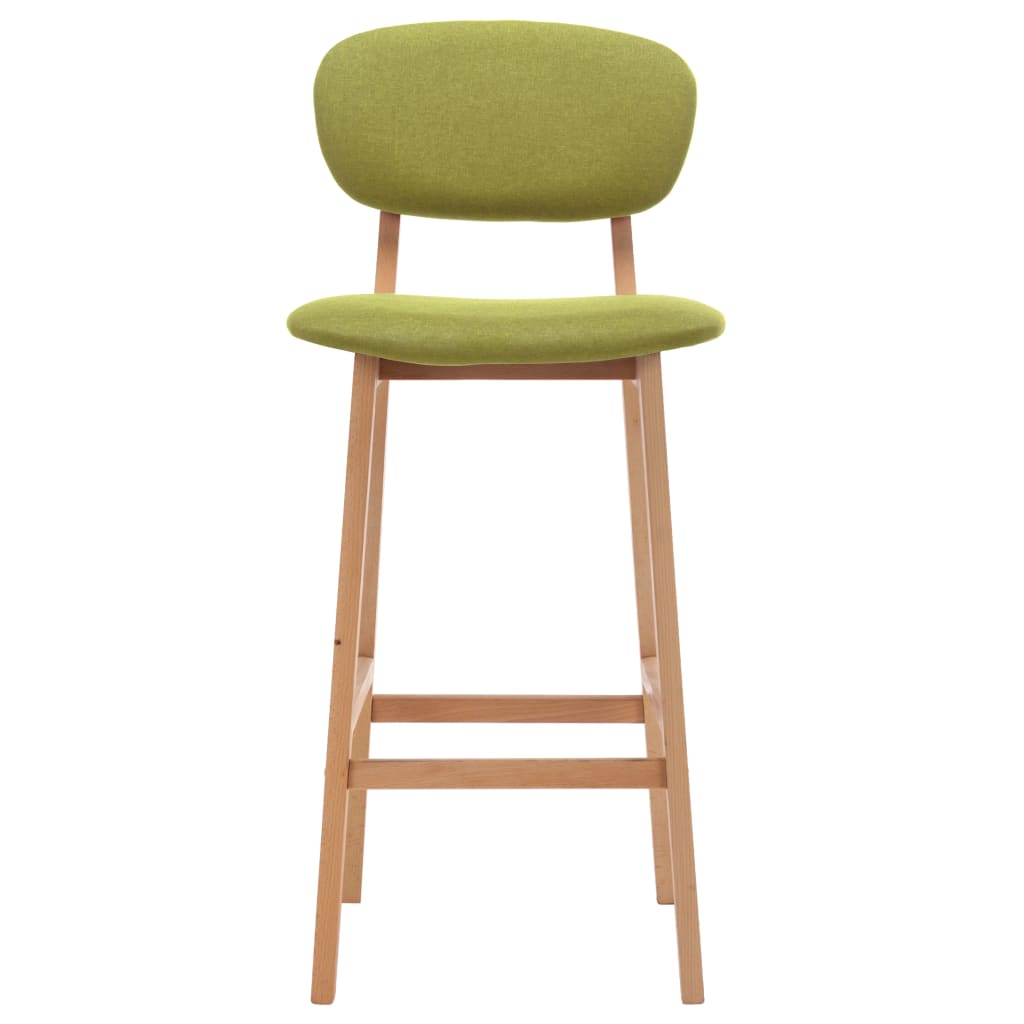 vidaXL Scaune de bar, 2 buc., verde, material textil
