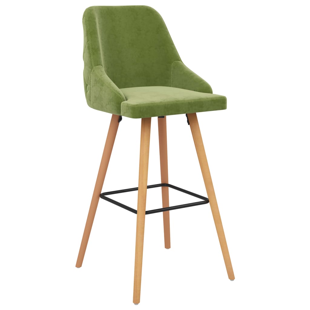 vidaXL Scaune de bar, 2 buc., verde deschis, catifea vidaXL Scaune de bar, 2 buc., verde deschis, catifea