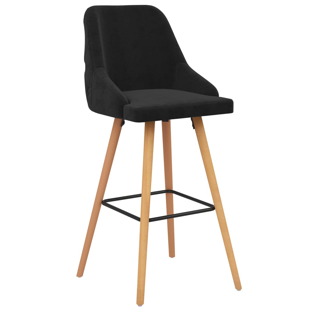 vidaXL Scaune de bar, 2 buc., negru, catifea vidaXL Scaune de bar, 2 buc., negru, catifea