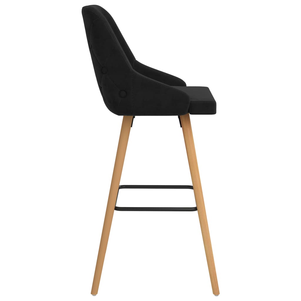 vidaXL Scaune de bar, 2 buc., negru, catifea vidaXL Scaune de bar, 2 buc., negru, catifea