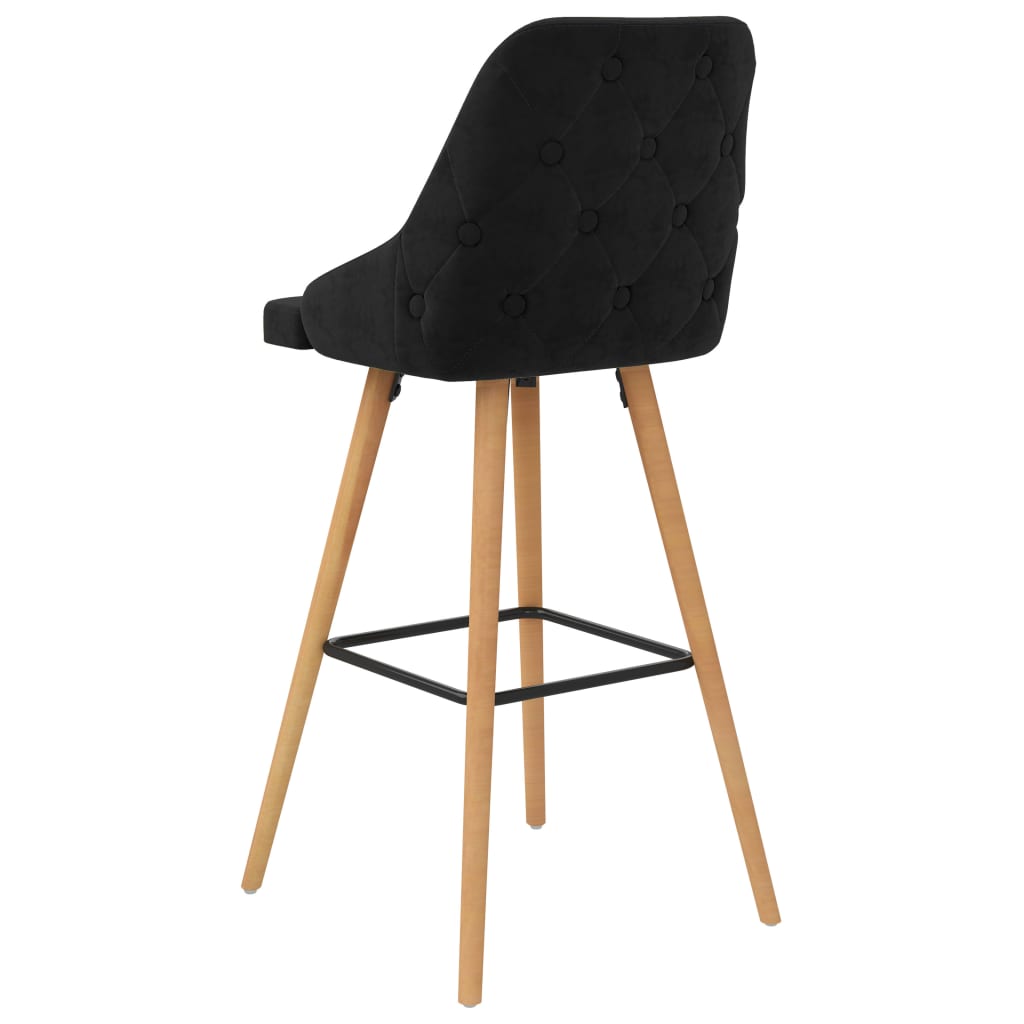 vidaXL Scaune de bar, 2 buc., negru, catifea vidaXL Scaune de bar, 2 buc., negru, catifea