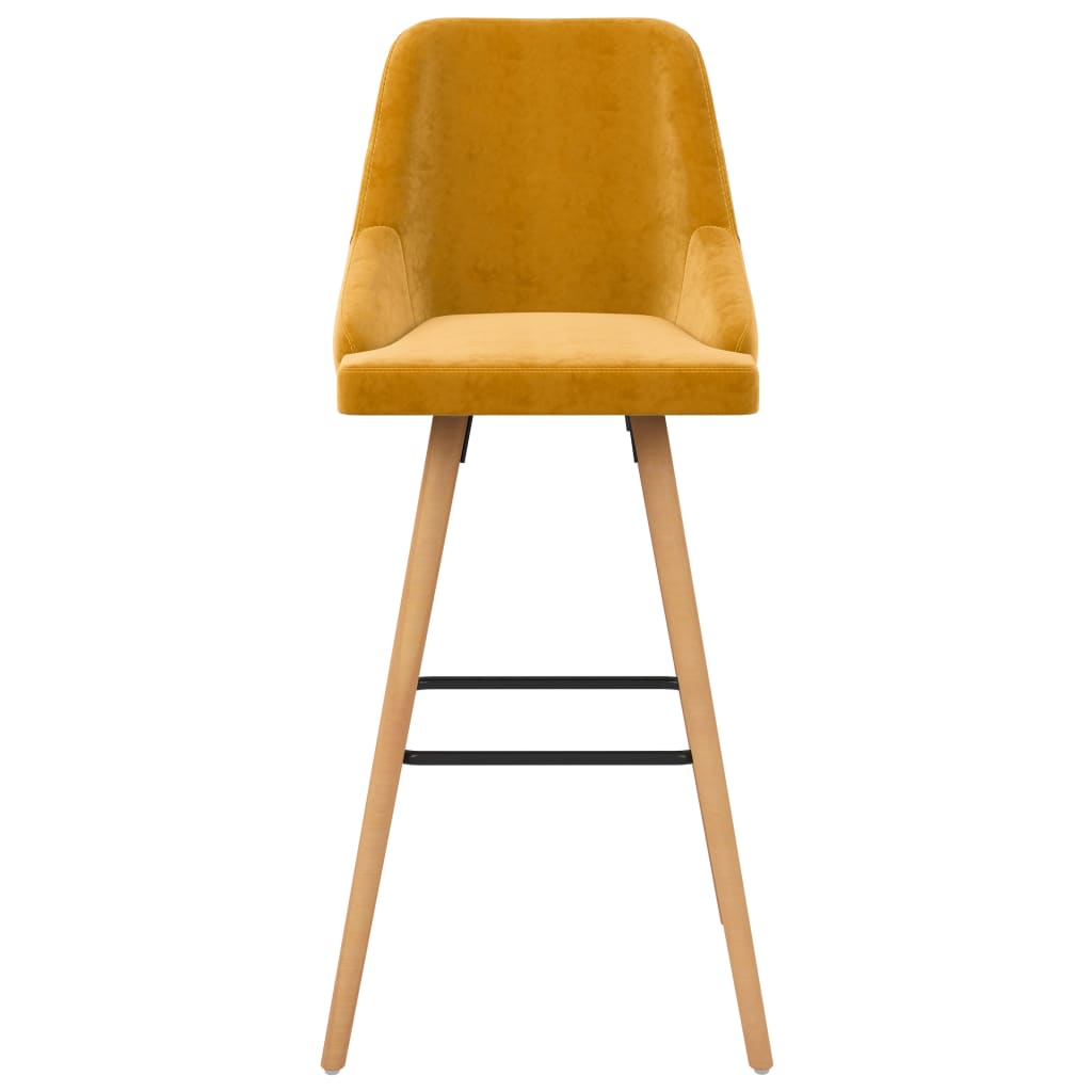 vidaXL Scaune de bar, 2 buc., galben, catifea vidaXL Scaune de bar, 2 buc., galben, catifea