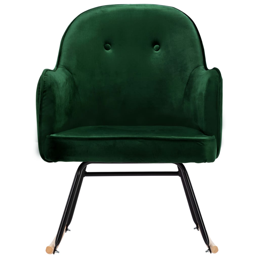 vidaXL Scaun balansoar, verde închis, catifea