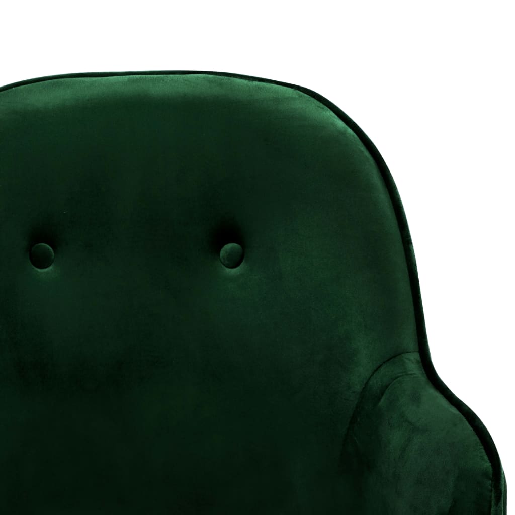 vidaXL Scaun balansoar, verde închis, catifea