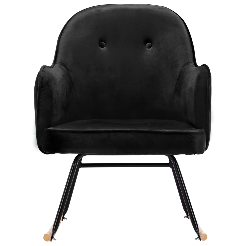 vidaXL Scaun balansoar, negru, catifea vidaXL Scaun balansoar, negru, catifea