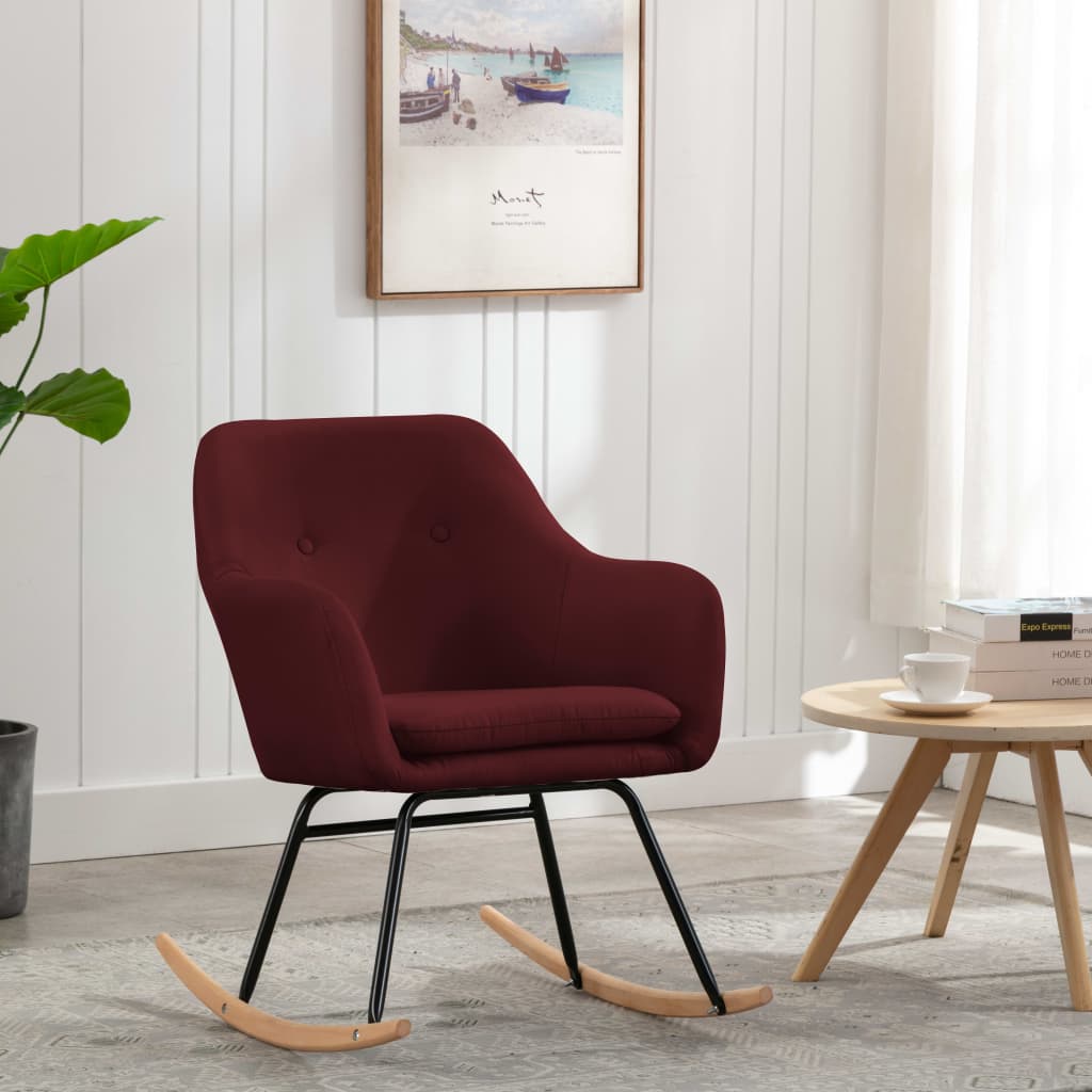 vidaXL Scaun balansoar, roșu vin, material textil vidaXL Scaun balansoar, roșu vin, material textil