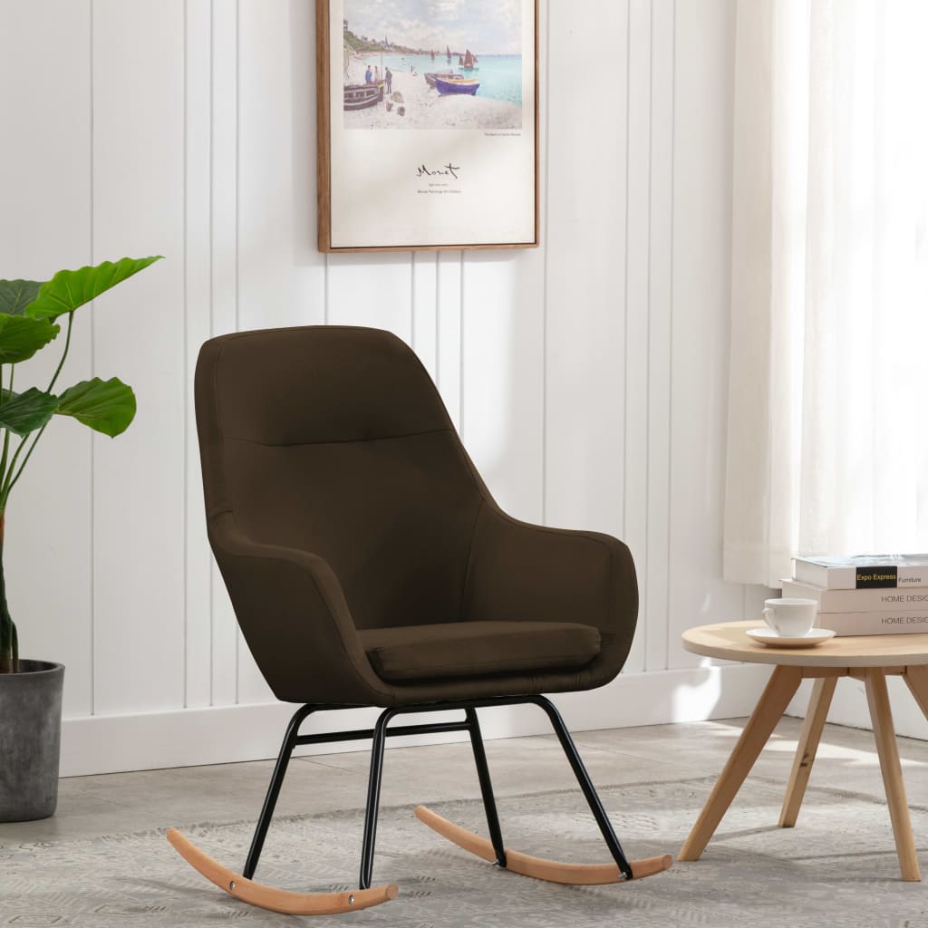 vidaXL Scaun balansoar, maro, material textil vidaXL Scaun balansoar, maro, material textil