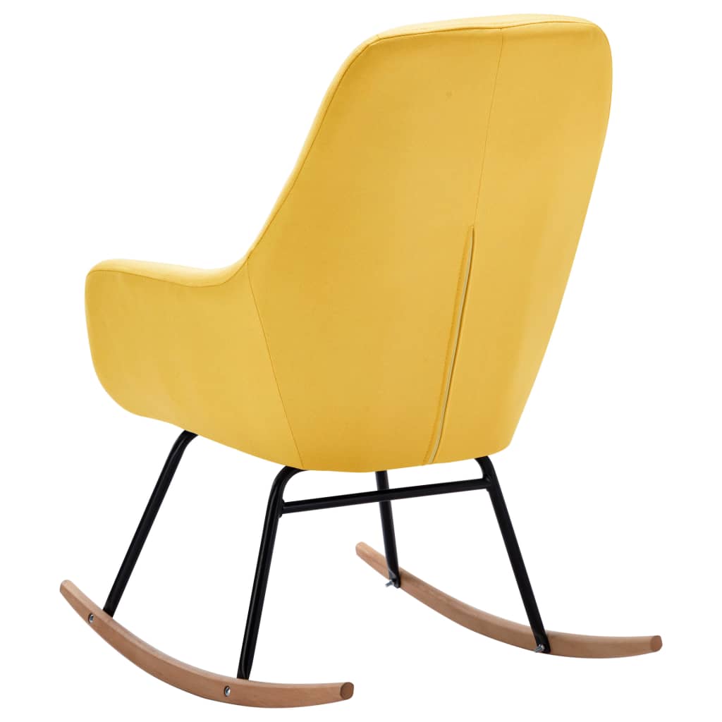 vidaXL Scaun balansoar, galben muștar, material textil vidaXL Scaun balansoar, galben muștar, material textil