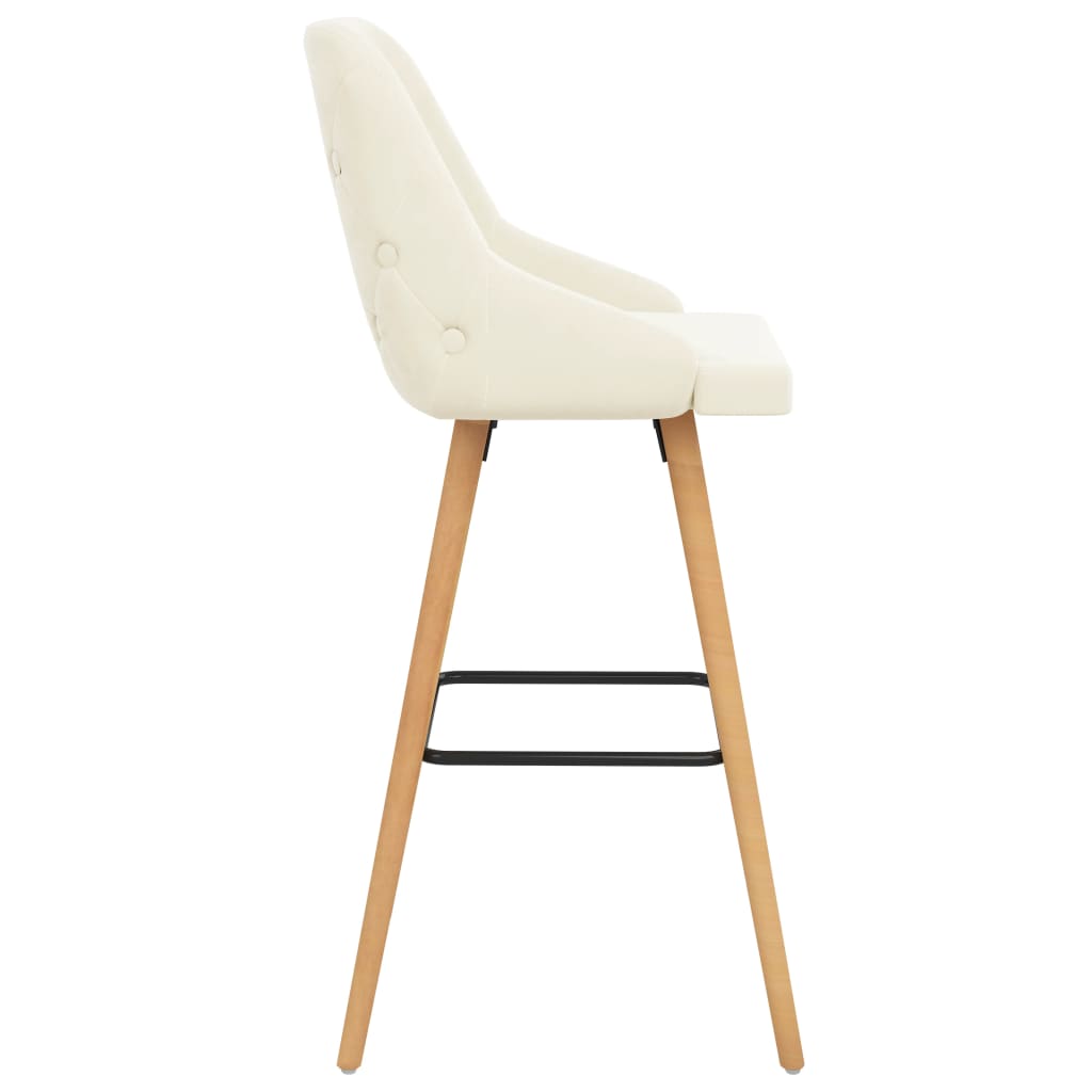 vidaXL Scaune de bar, 2 buc., crem, catifea vidaXL Scaune de bar, 2 buc., crem, catifea