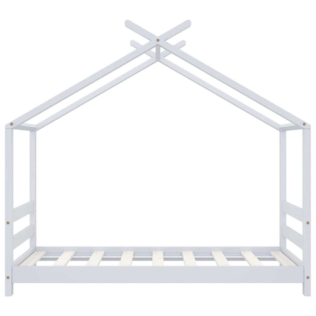 vidaXL Cadru pat de copii, alb, 70 x 140 cm, lemn masiv de pin vidaXL Cadru pat de copii, alb, 70 x 140 cm, lemn masiv de pin