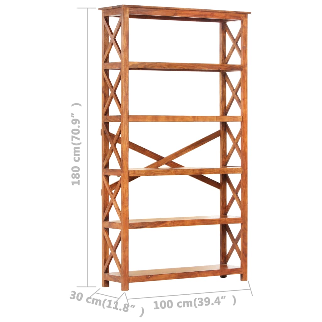 vidaXL Bibliotecă, 100x30x180 cm lemn masiv acaciacu finisaj tip miere vidaXL Bibliotecă, 100x30x180 cm lemn masiv acaciacu finisaj tip miere