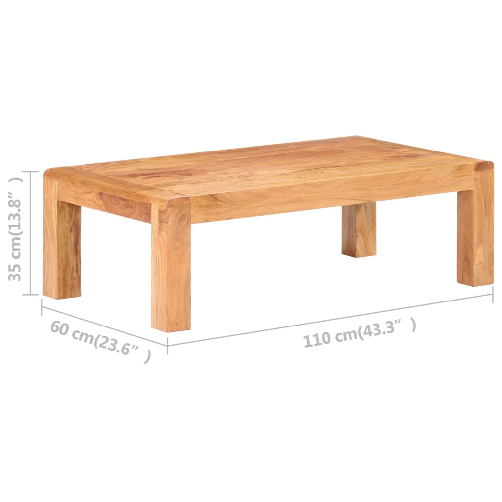 vidaXL Masă de cafea 110x60x35cm lemn masiv acaciacu finisaj tip miere