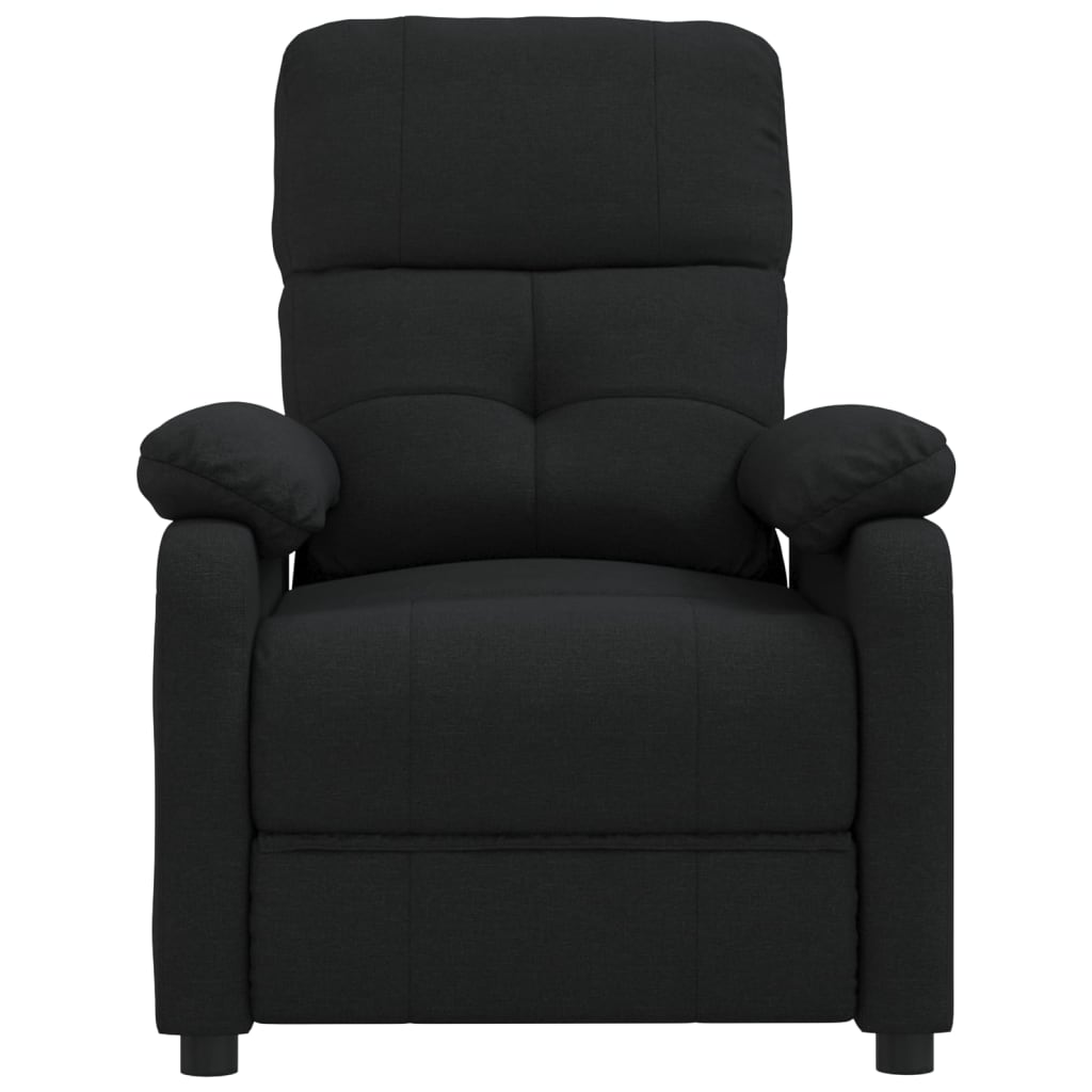 vidaXL Fotoliu rabatabil, negru, material textil vidaXL Fotoliu rabatabil, negru, material textil