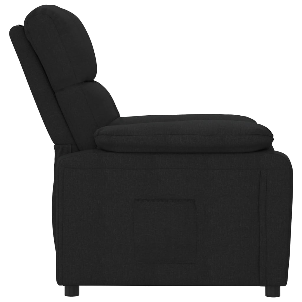 vidaXL Fotoliu rabatabil, negru, material textil vidaXL Fotoliu rabatabil, negru, material textil