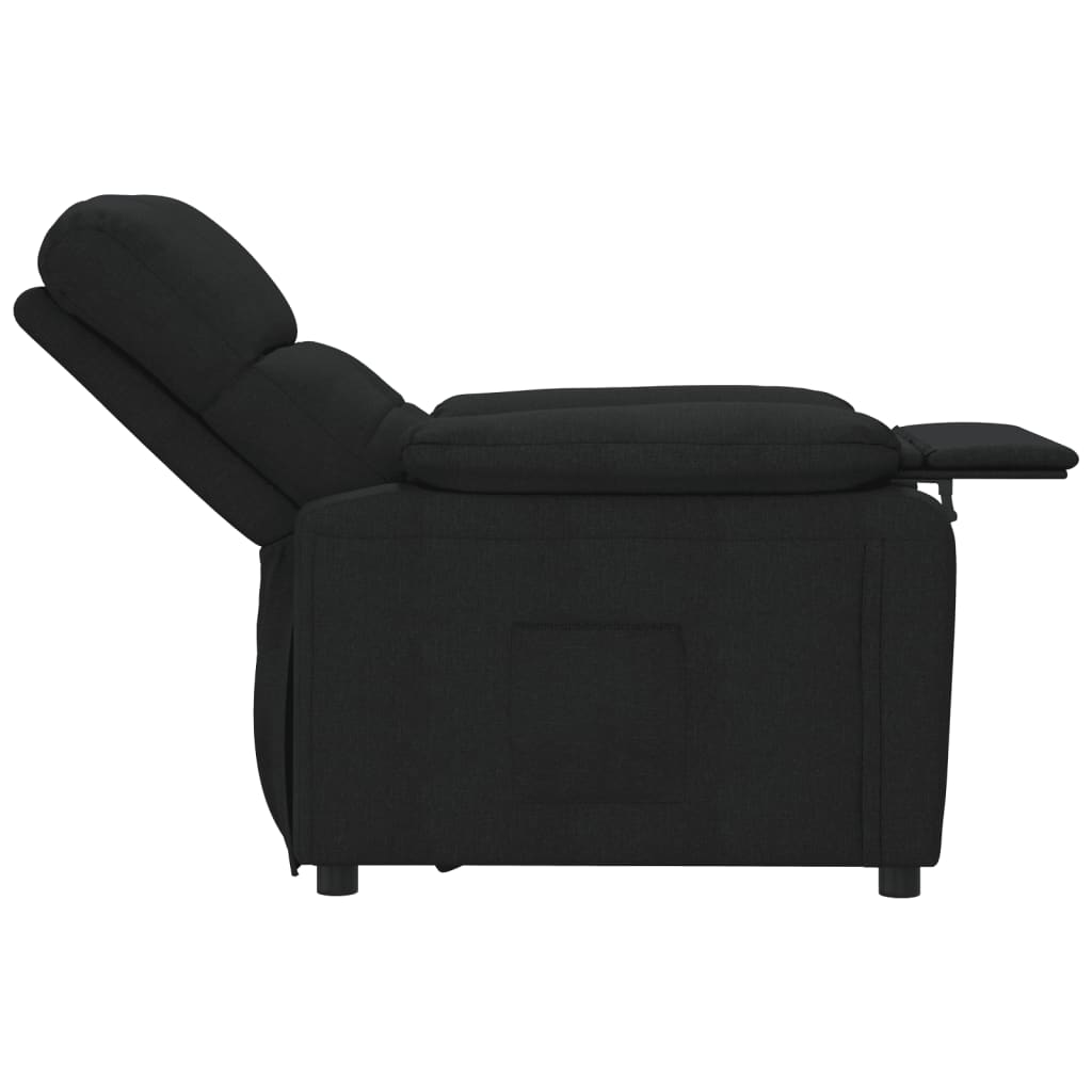 vidaXL Fotoliu rabatabil, negru, material textil vidaXL Fotoliu rabatabil, negru, material textil