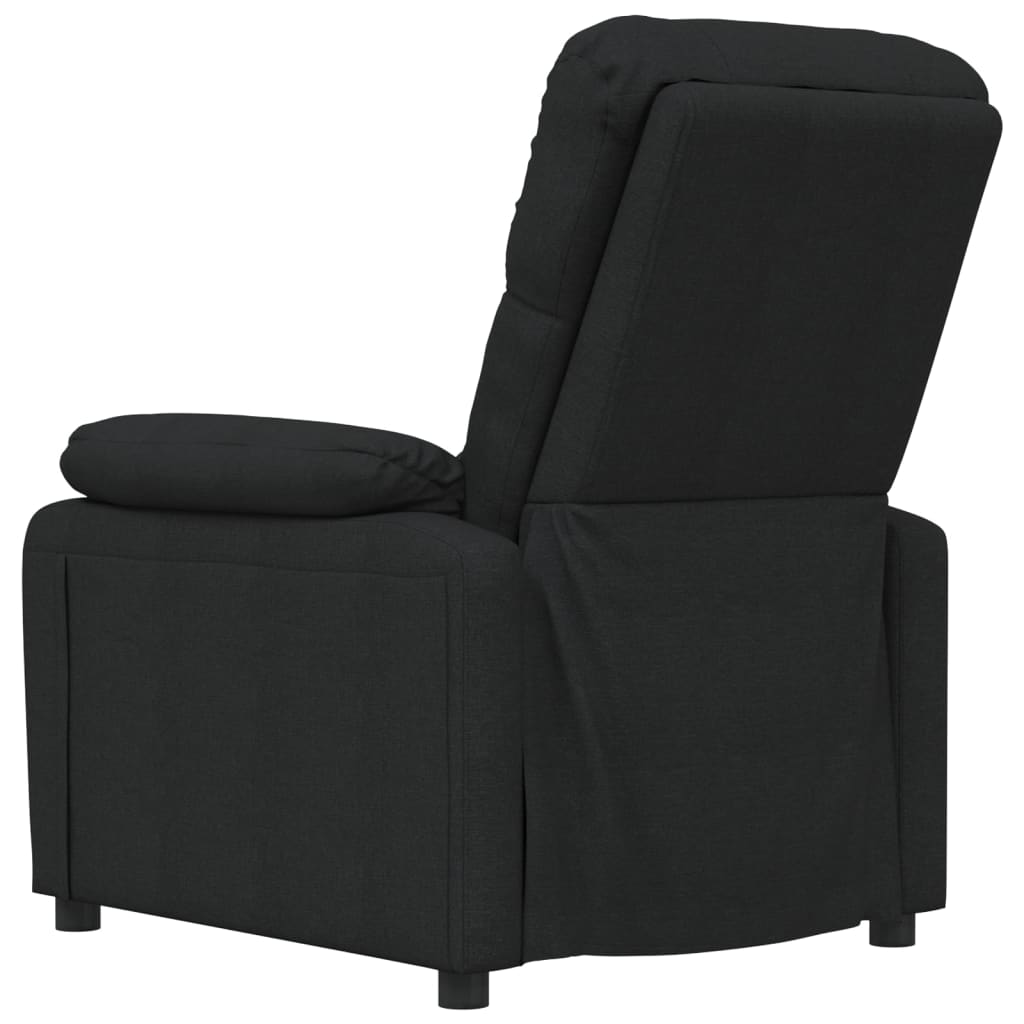 vidaXL Fotoliu rabatabil, negru, material textil vidaXL Fotoliu rabatabil, negru, material textil