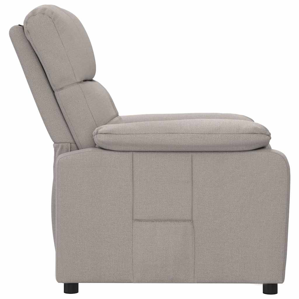 vidaXL Fotoliu rabatabil, gri taupe, material textil