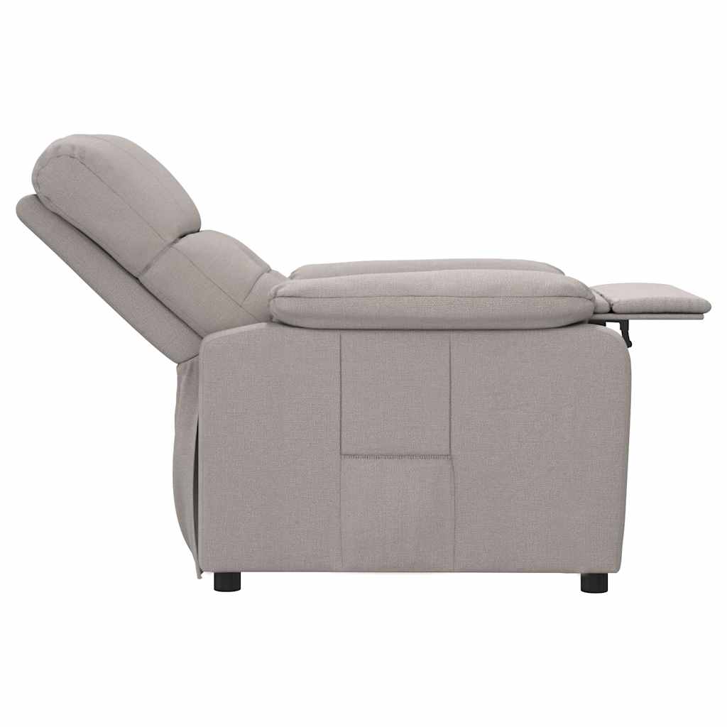 vidaXL Fotoliu rabatabil, gri taupe, material textil