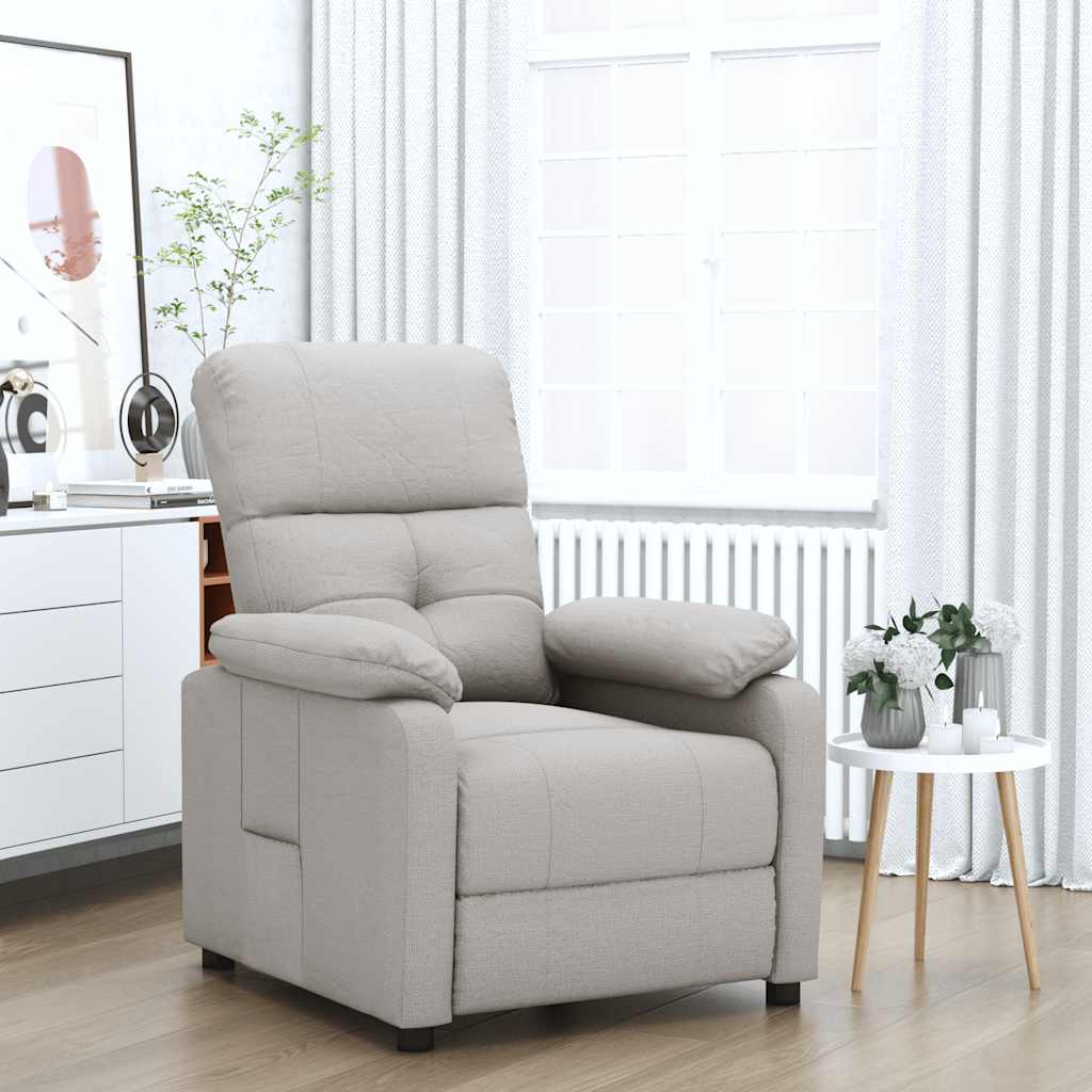 vidaXL Fotoliu rabatabil, gri taupe, material textil