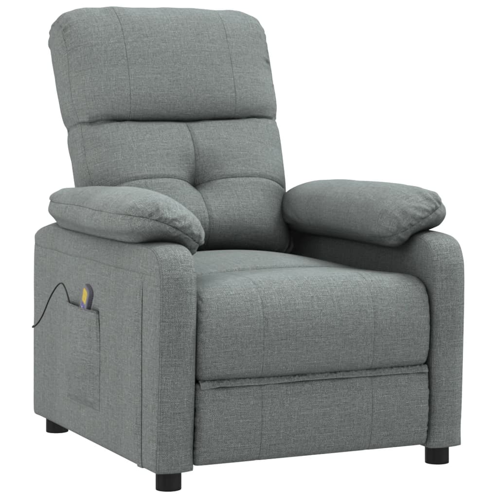 vidaXL Fotoliu de masaj, gri închis, material textil vidaXL Fotoliu de masaj, gri închis, material textil