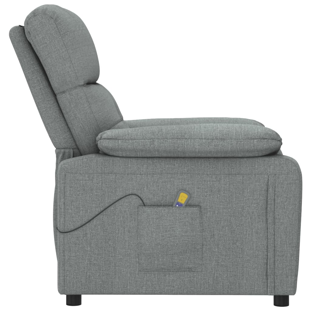 vidaXL Fotoliu de masaj, gri închis, material textil vidaXL Fotoliu de masaj, gri închis, material textil