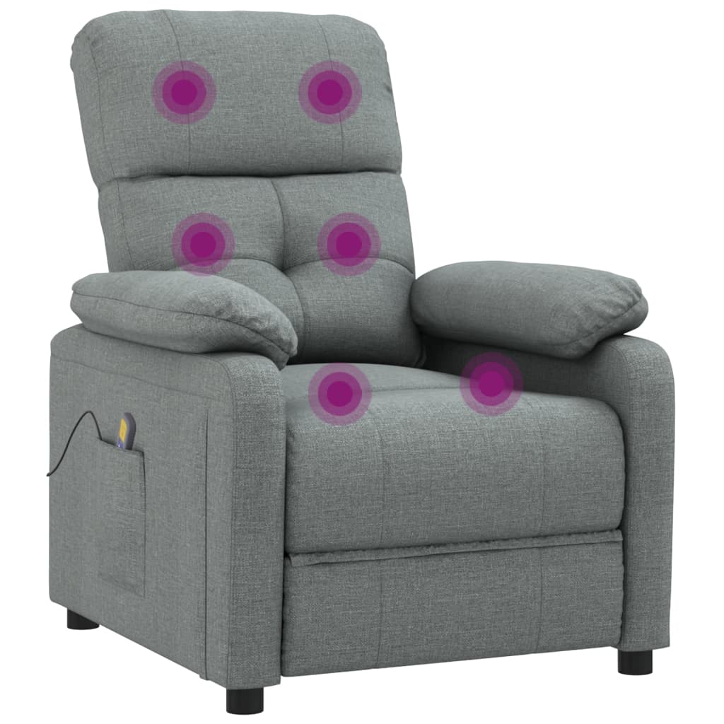 vidaXL Fotoliu de masaj, gri închis, material textil vidaXL Fotoliu de masaj, gri închis, material textil