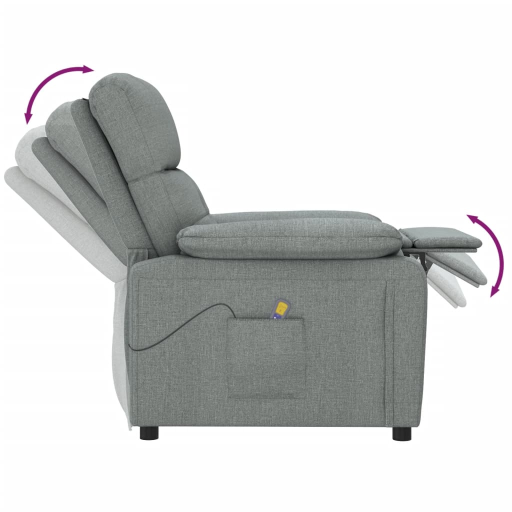 vidaXL Fotoliu de masaj, gri închis, material textil vidaXL Fotoliu de masaj, gri închis, material textil