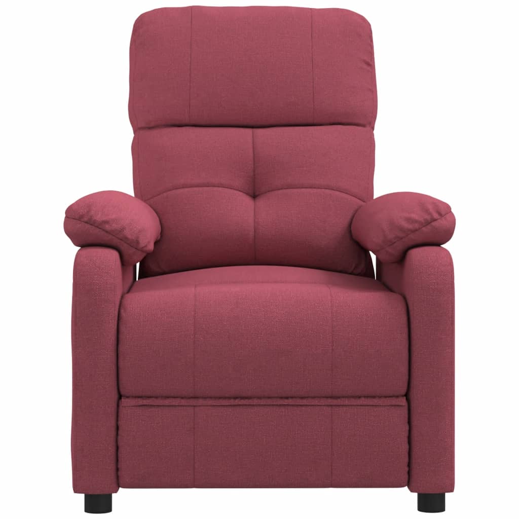 vidaXL Fotoliu de masaj, roșu vin, material textil