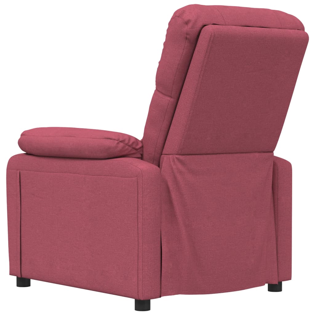 vidaXL Fotoliu de masaj, roșu vin, material textil