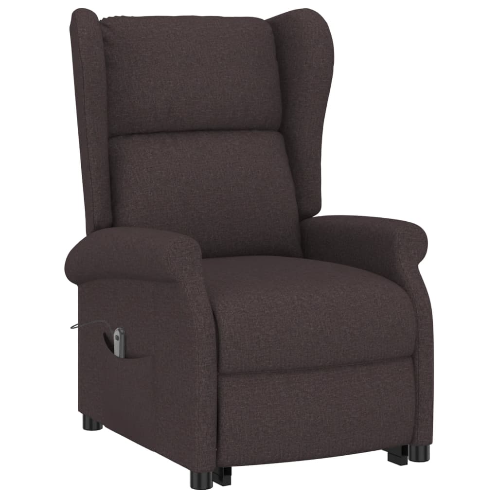 vidaXL Fotoliu cu ridicare, maro închis, material textil vidaXL Fotoliu cu ridicare, maro închis, material textil