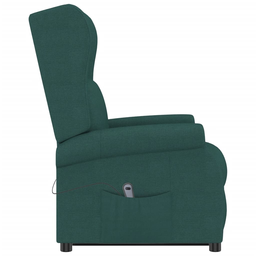 vidaXL Fotoliu cu ridicare, verde închis, material textil vidaXL Fotoliu cu ridicare, verde închis, material textil