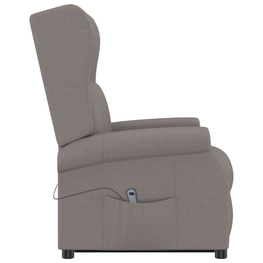 vidaXL Fotoliu cu ridicare, gri taupe, material textil vidaXL Fotoliu cu ridicare, gri taupe, material textil
