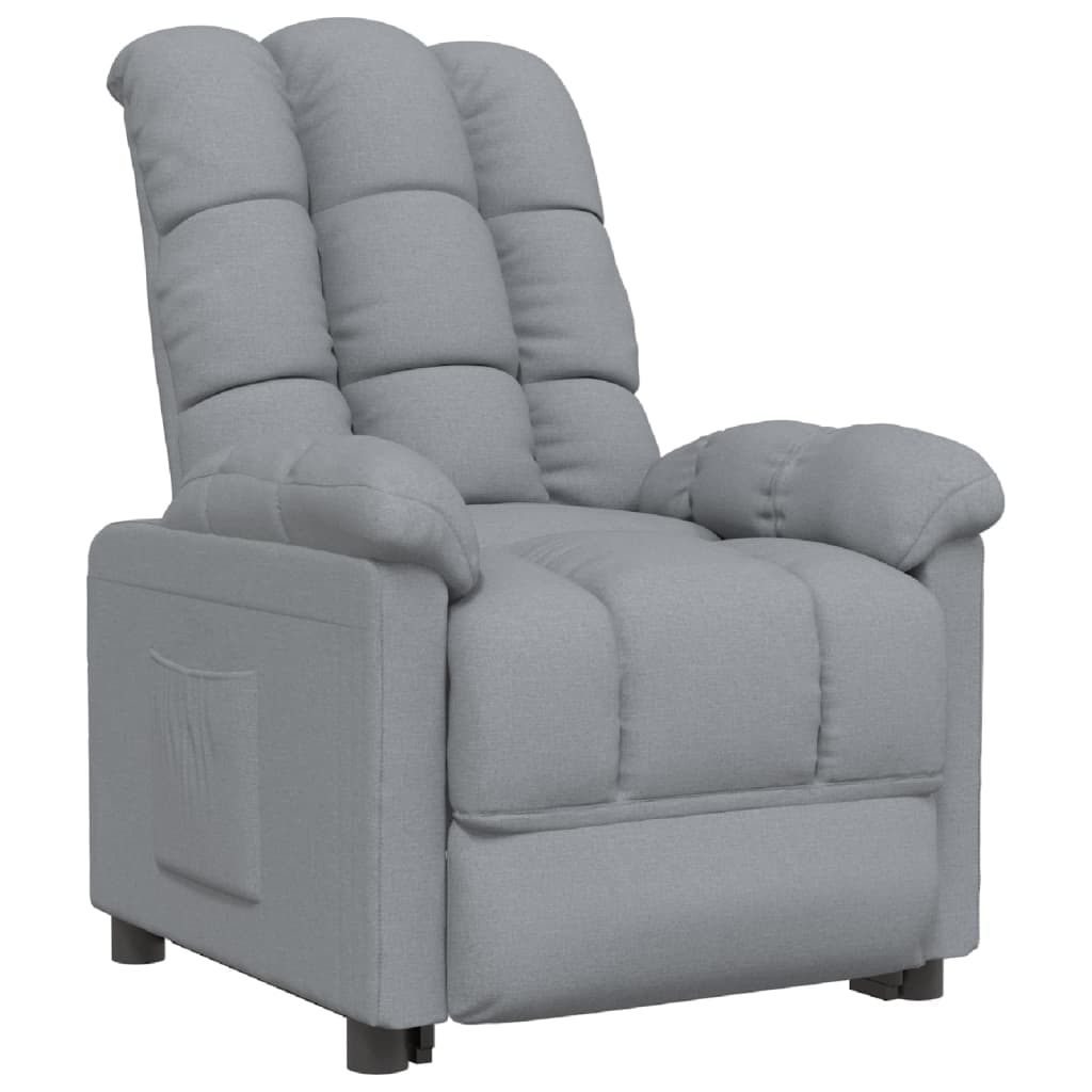 vidaXL Fotoliu rabatabil, gri deschis, material textil