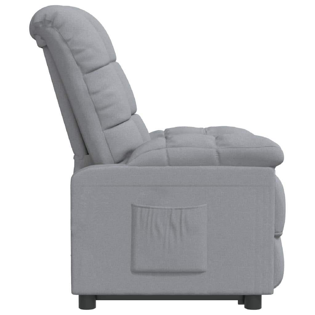 vidaXL Fotoliu rabatabil, gri deschis, material textil