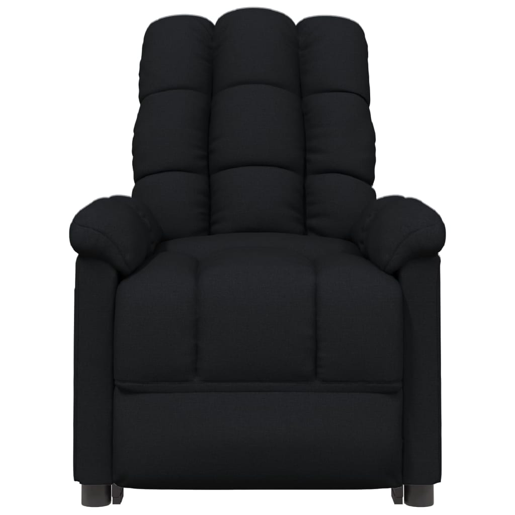 vidaXL Fotoliu rabatabil, negru, material textil vidaXL Fotoliu rabatabil, negru, material textil