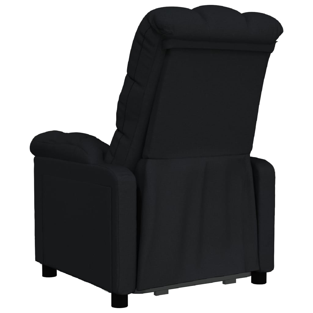 vidaXL Fotoliu rabatabil, negru, material textil vidaXL Fotoliu rabatabil, negru, material textil