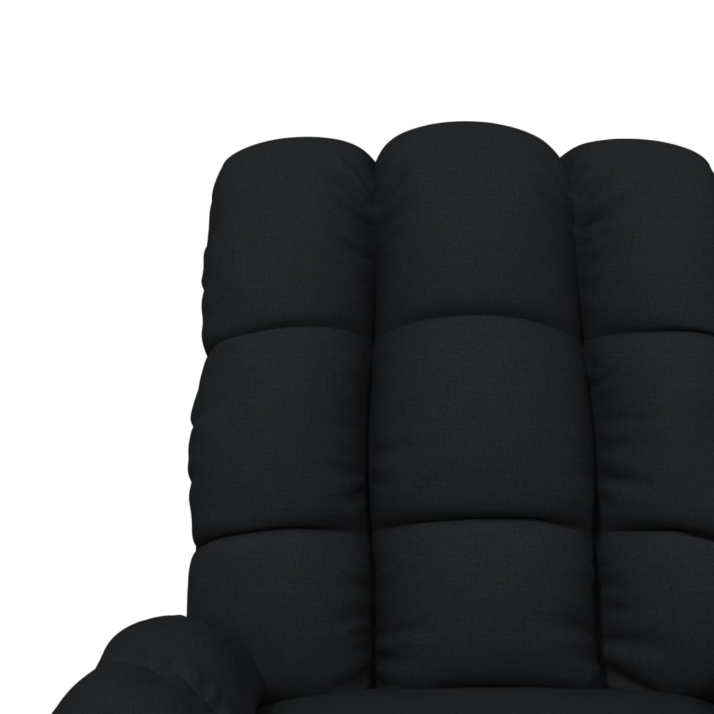 vidaXL Fotoliu rabatabil, negru, material textil vidaXL Fotoliu rabatabil, negru, material textil