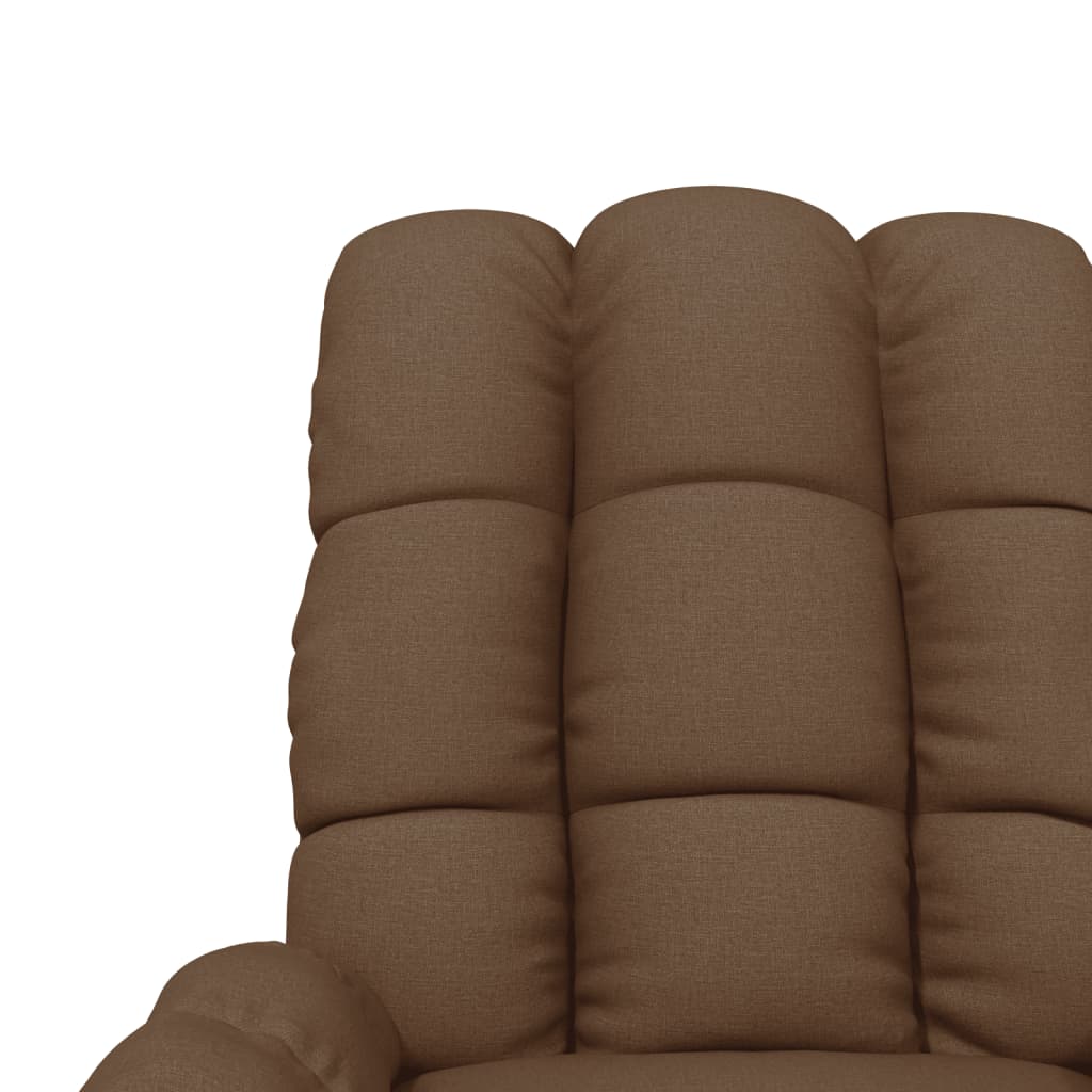 vidaXL Fotoliu rabatabil, maro, material textil
