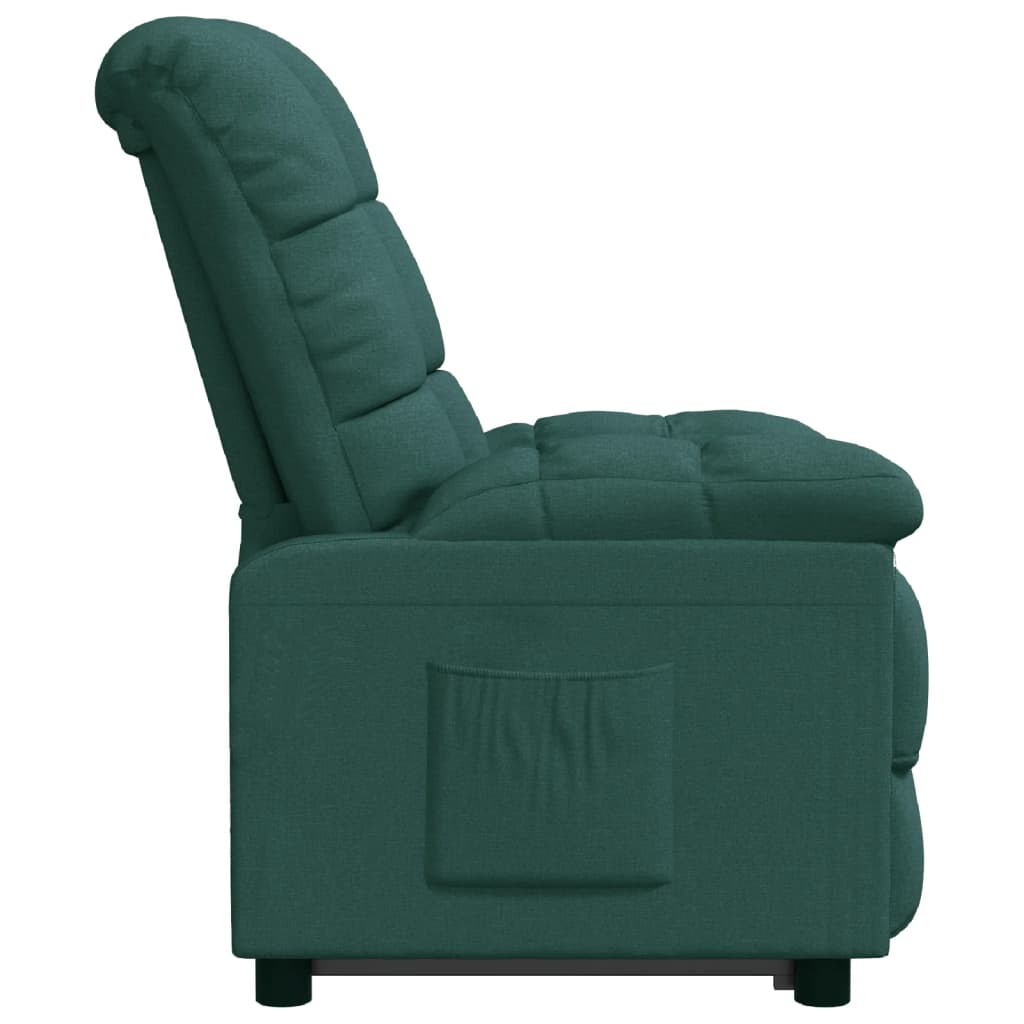 vidaXL Fotoliu rabatabil, verde închis, material textil vidaXL Fotoliu rabatabil, verde închis, material textil