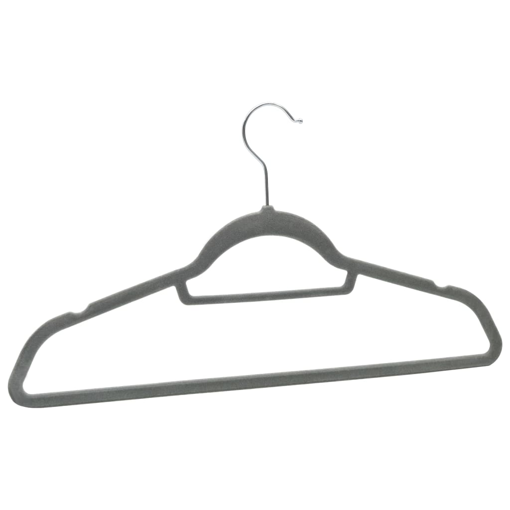 vidaXL Set de umerașe anti-alunecare, 50 buc., gri, catifea vidaXL Set de umerașe anti-alunecare, 50 buc., gri, catifea