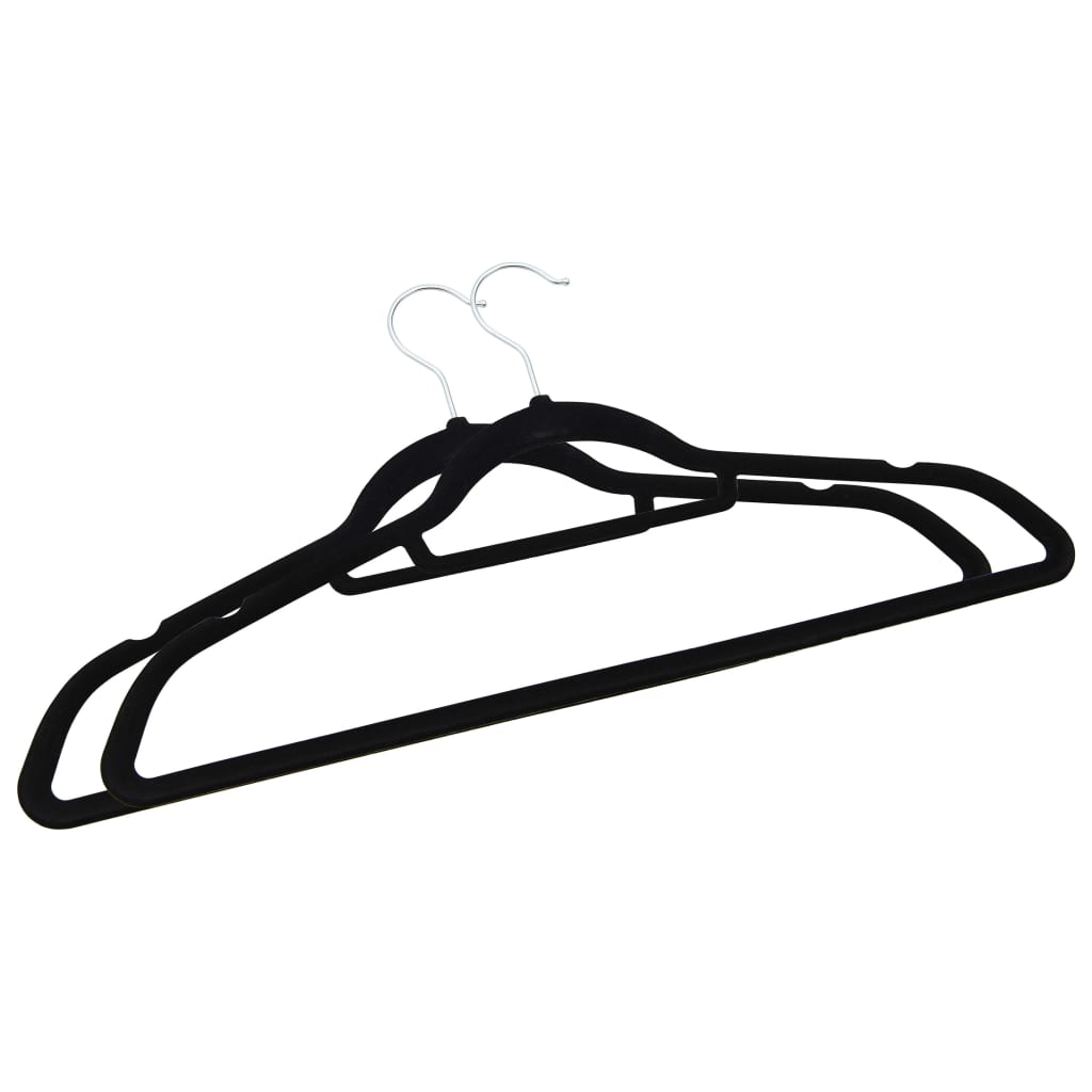 vidaXL Set de umerașe anti-alunecare, 20 buc., negru, catifea vidaXL Set de umerașe anti-alunecare, 20 buc., negru, catifea