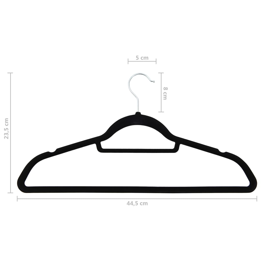 vidaXL Set de umerașe anti-alunecare, 20 buc., negru, catifea vidaXL Set de umerașe anti-alunecare, 20 buc., negru, catifea