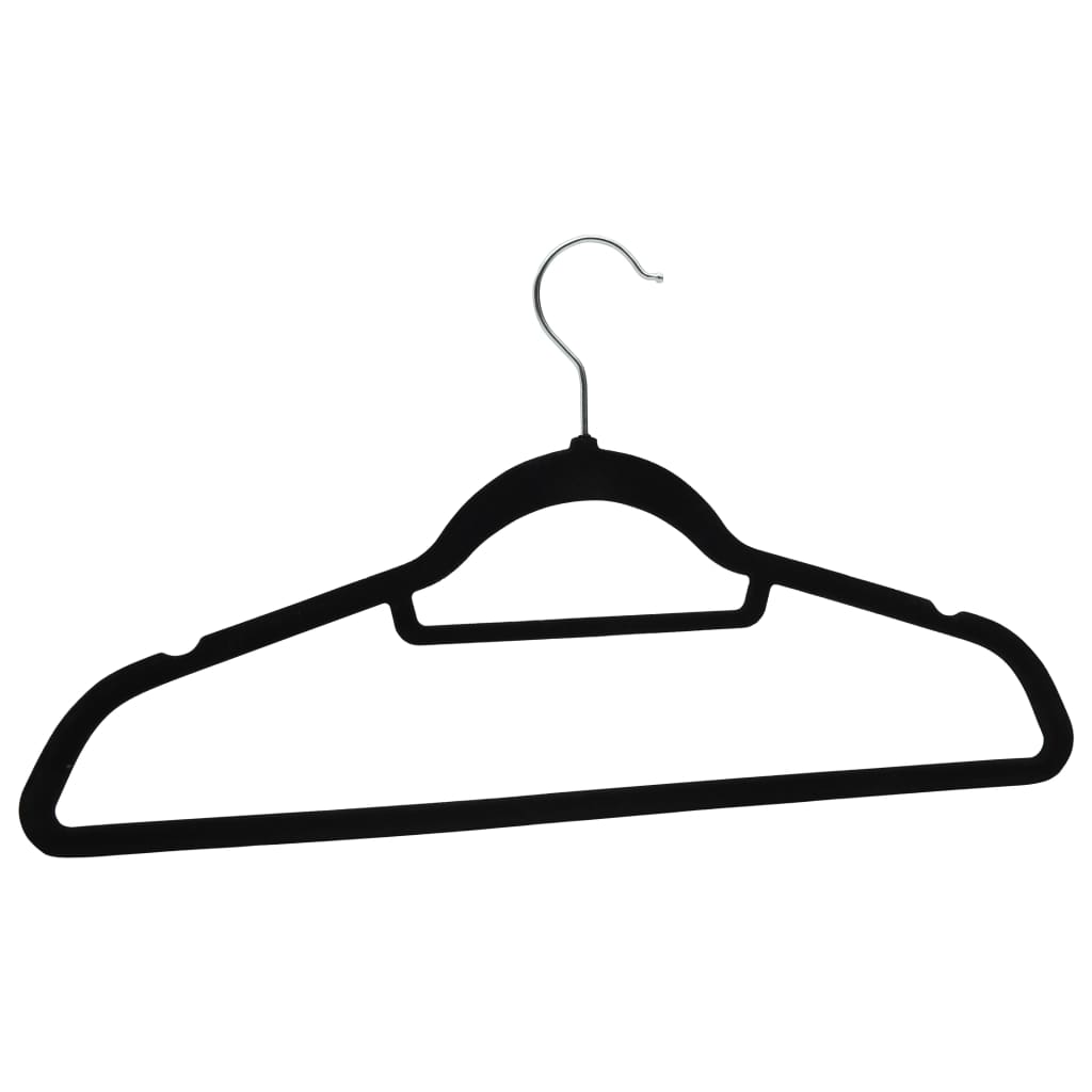 vidaXL Set de umerașe anti-alunecare, 50 buc., negru, catifea vidaXL Set de umerașe anti-alunecare, 50 buc., negru, catifea