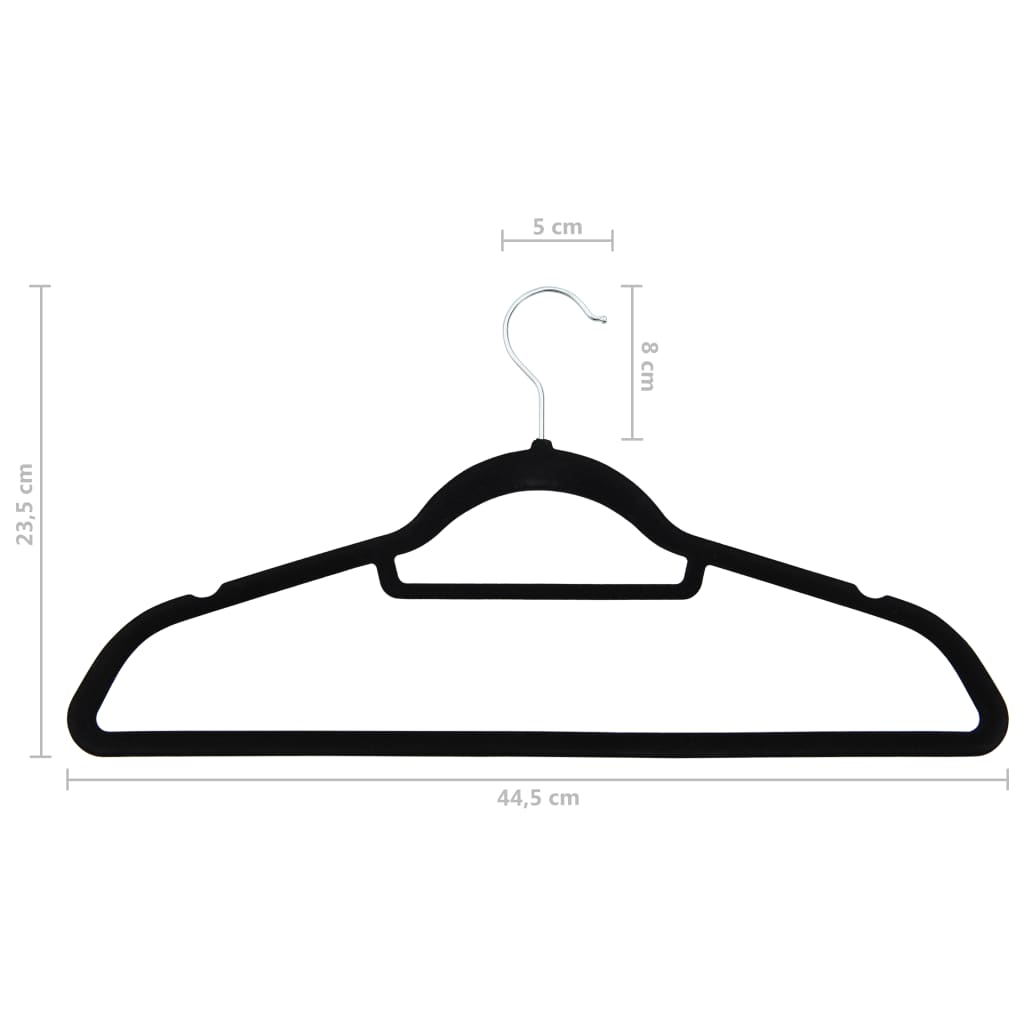 vidaXL Set de umerașe anti-alunecare, 50 buc., negru, catifea vidaXL Set de umerașe anti-alunecare, 50 buc., negru, catifea