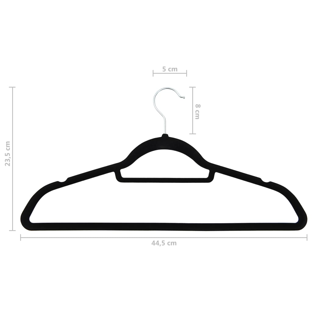 vidaXL Set de umerașe anti-alunecare, 100 buc., negru, catifea vidaXL Set de umerașe anti-alunecare, 100 buc., negru, catifea