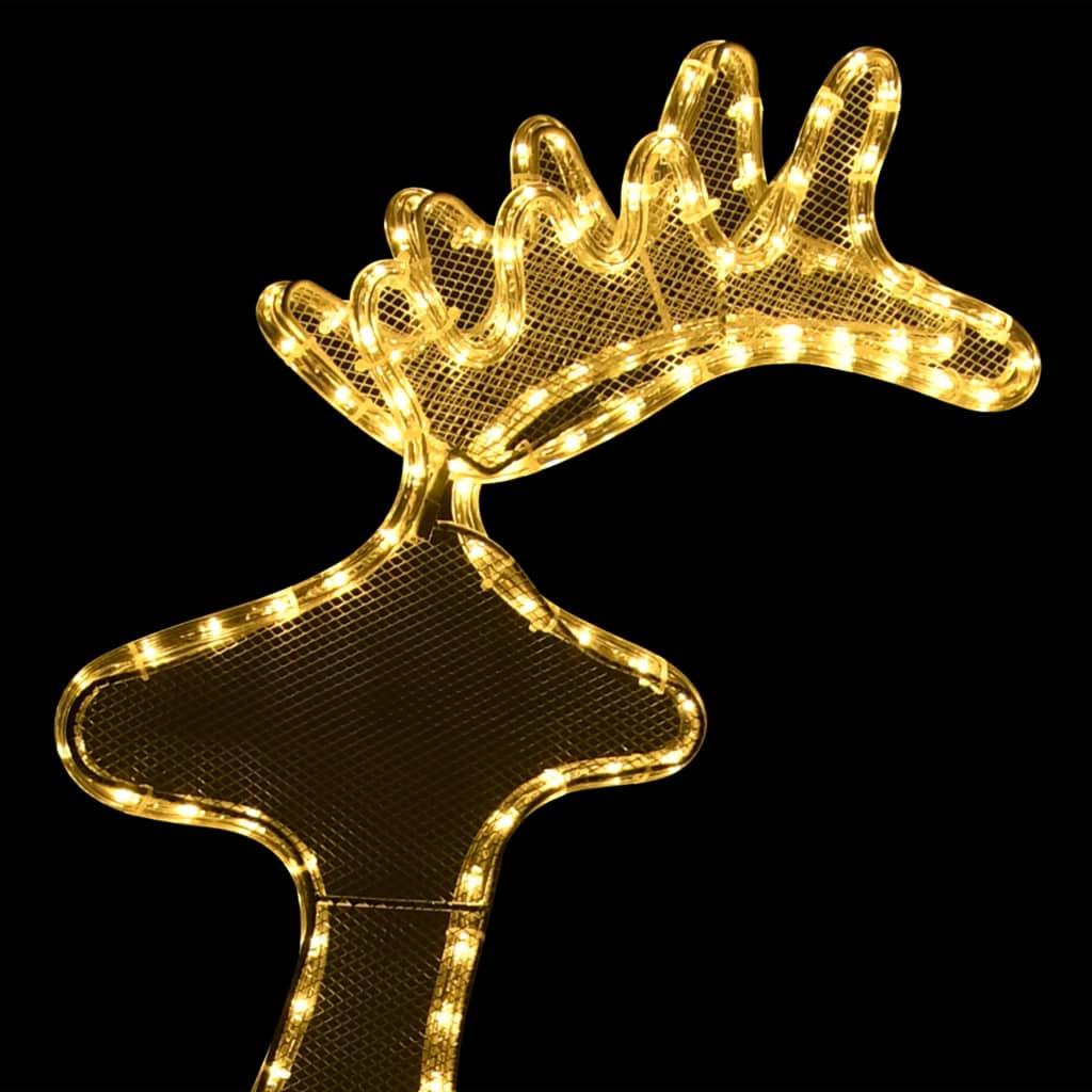 vidaXL Decorațiune de Crăciun ren cu plasă, 306 LED-uri, 60x24x89 cm