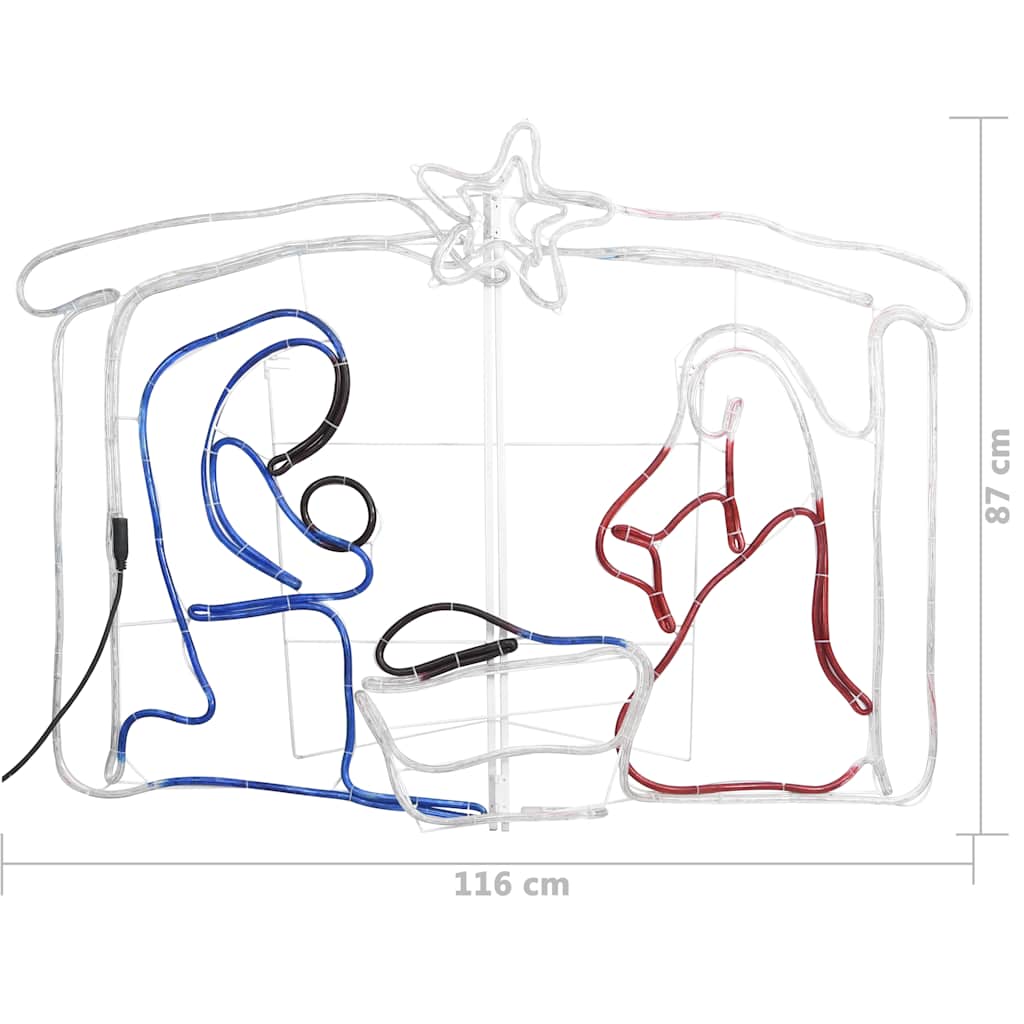 vidaXL Decorațiune de Crăciun scena nașterii, 240 leduri, 116x41x87 cm