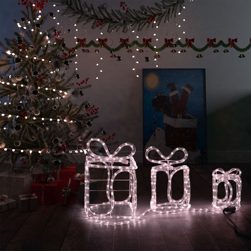 vidaXL Decorațiune Crăciun cutii de cadou 180 leduri interior/exterior